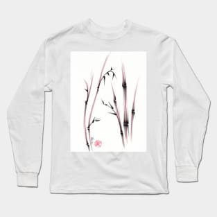 Tenderness  -  Sumie dry brush pen bamboo painting Long Sleeve T-Shirt